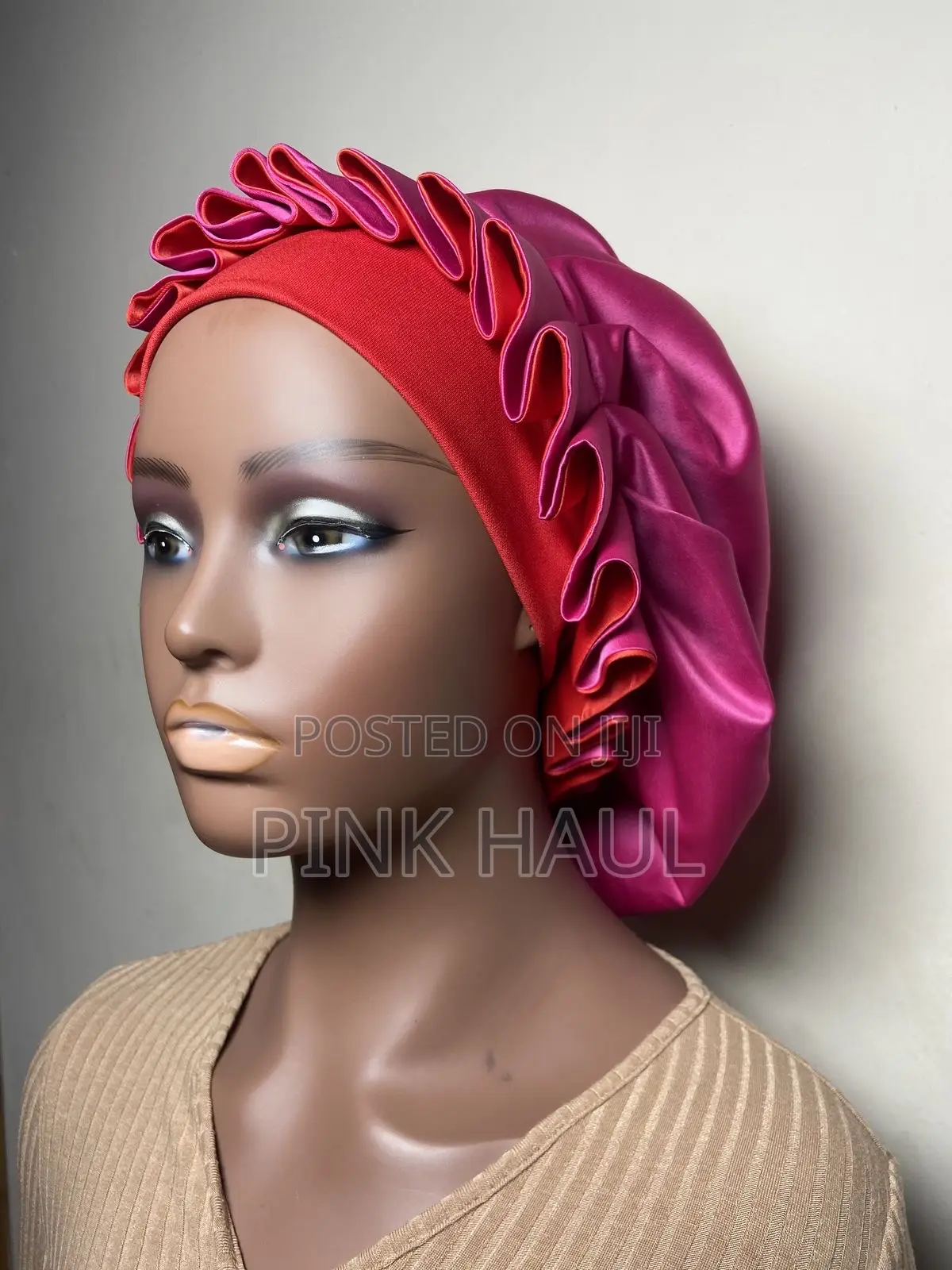 Two Color Satin Hair Bonnet