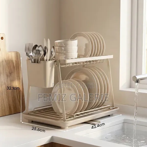 Oraimo Rackdrain Foldable Two-Tier Dish Rack With Guided Drainage