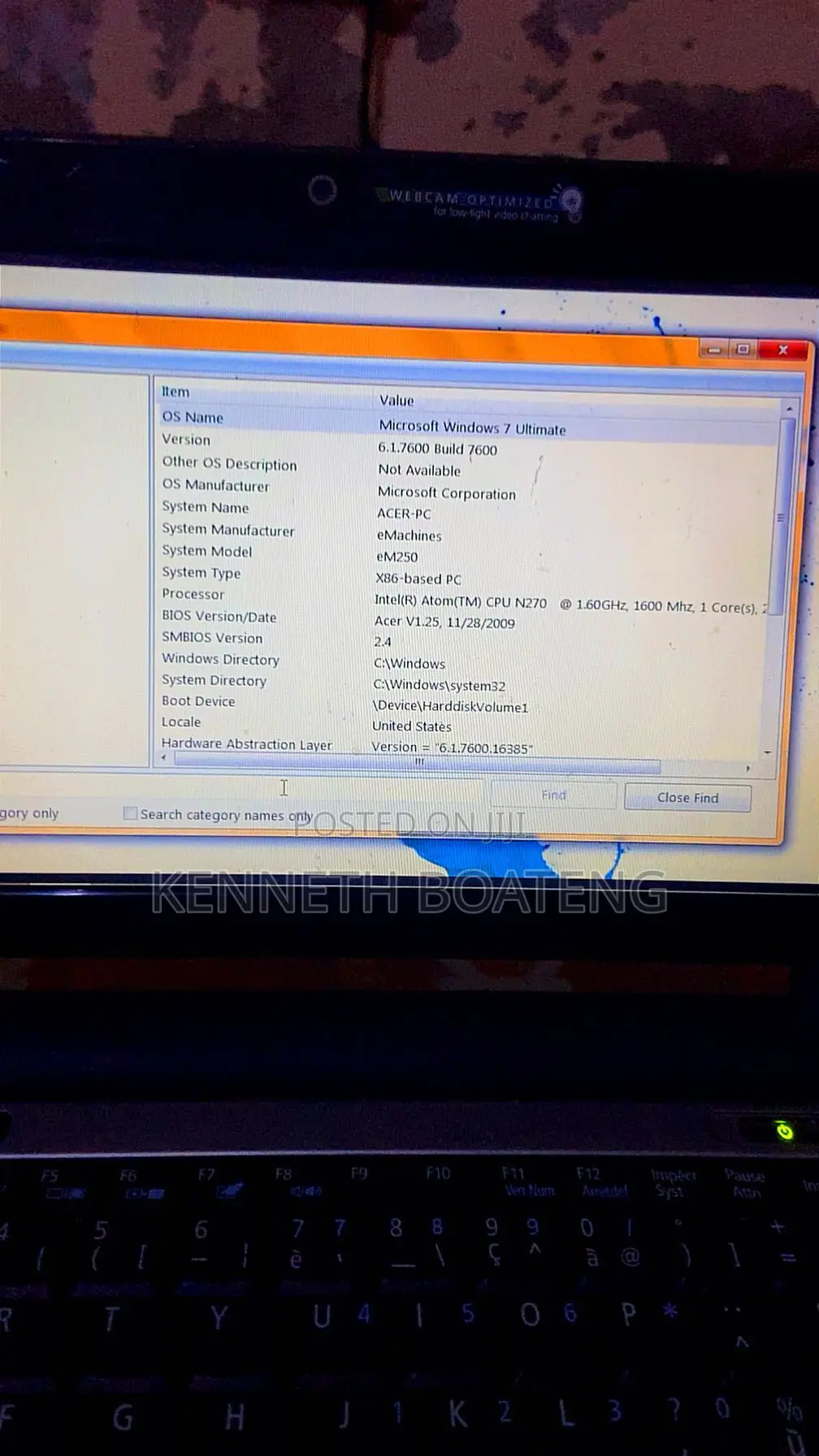 Laptop eMachines 1GB HDD 140GB