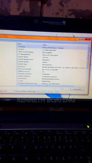 Laptop eMachines 1GB HDD 140GB
