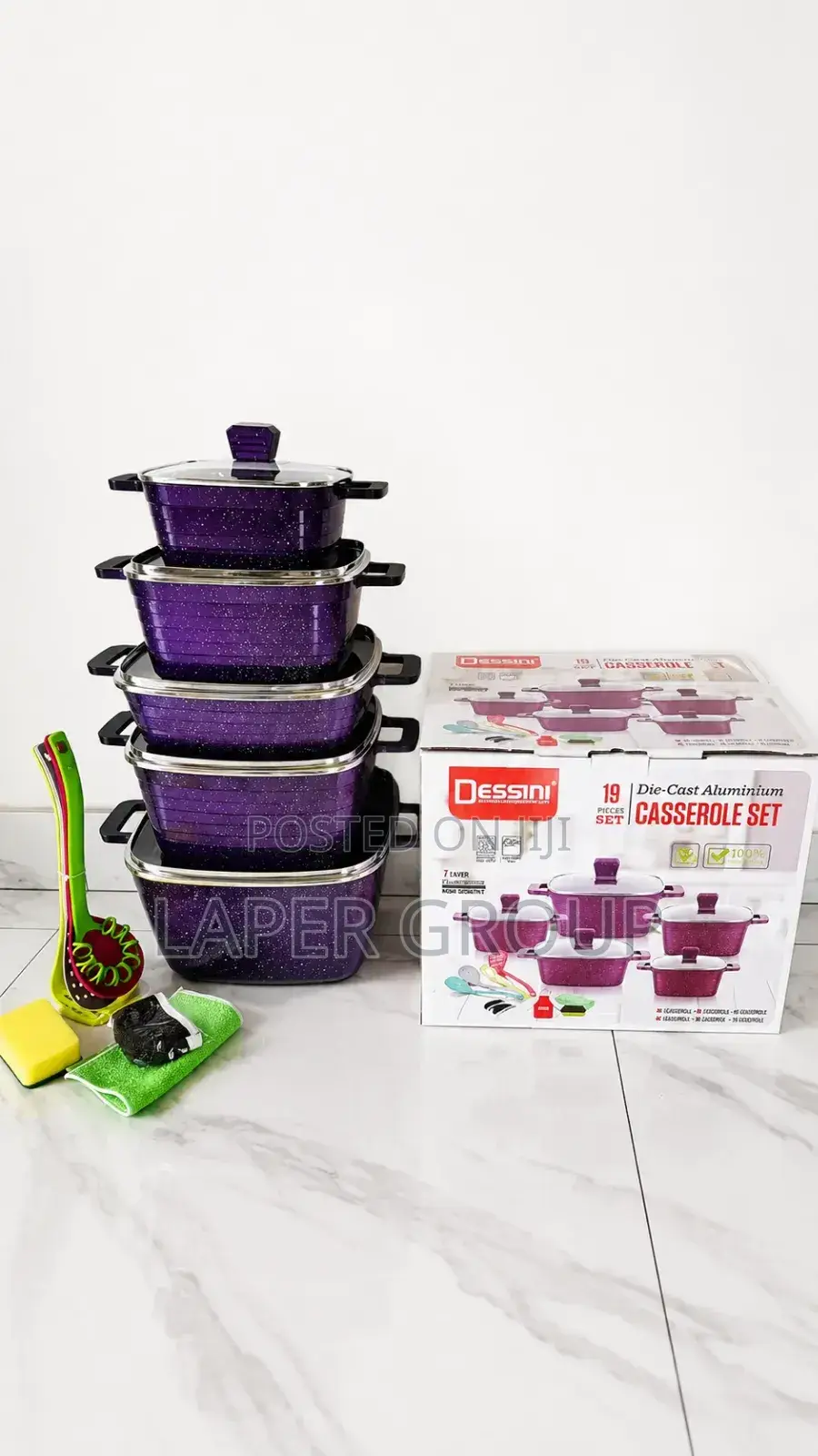 Dessini 19-Piece Die-Cast Aluminum Casserole Set(Non-Stick Cookware)