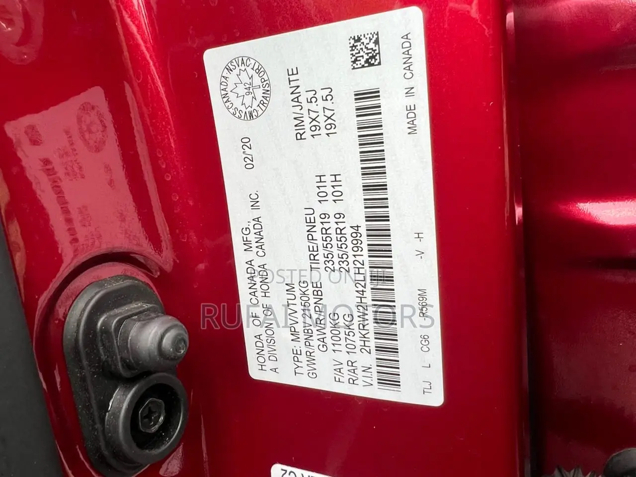 Honda CR-V EX-L 2021 Red