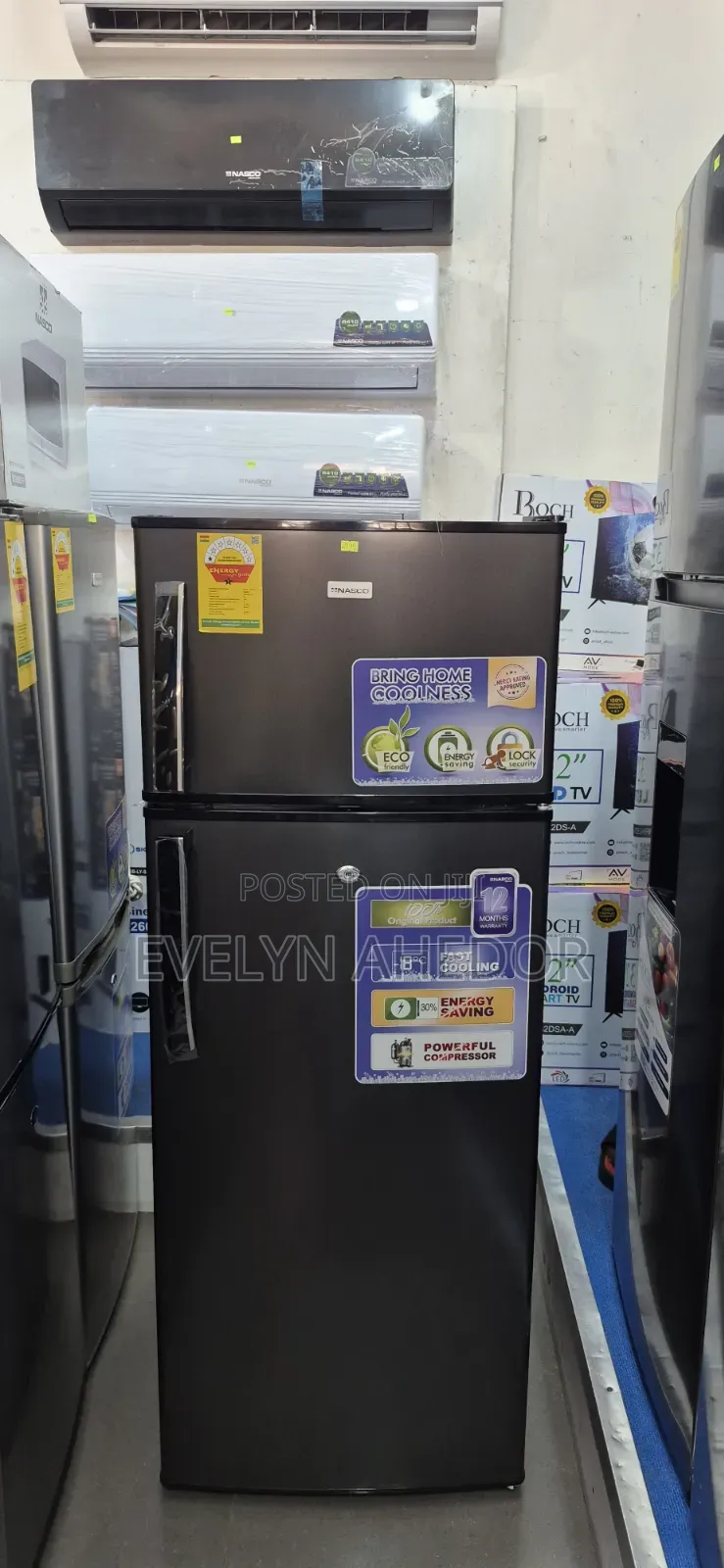 Nasco Top Freezer 205l.With Handle and Lock and Key Available