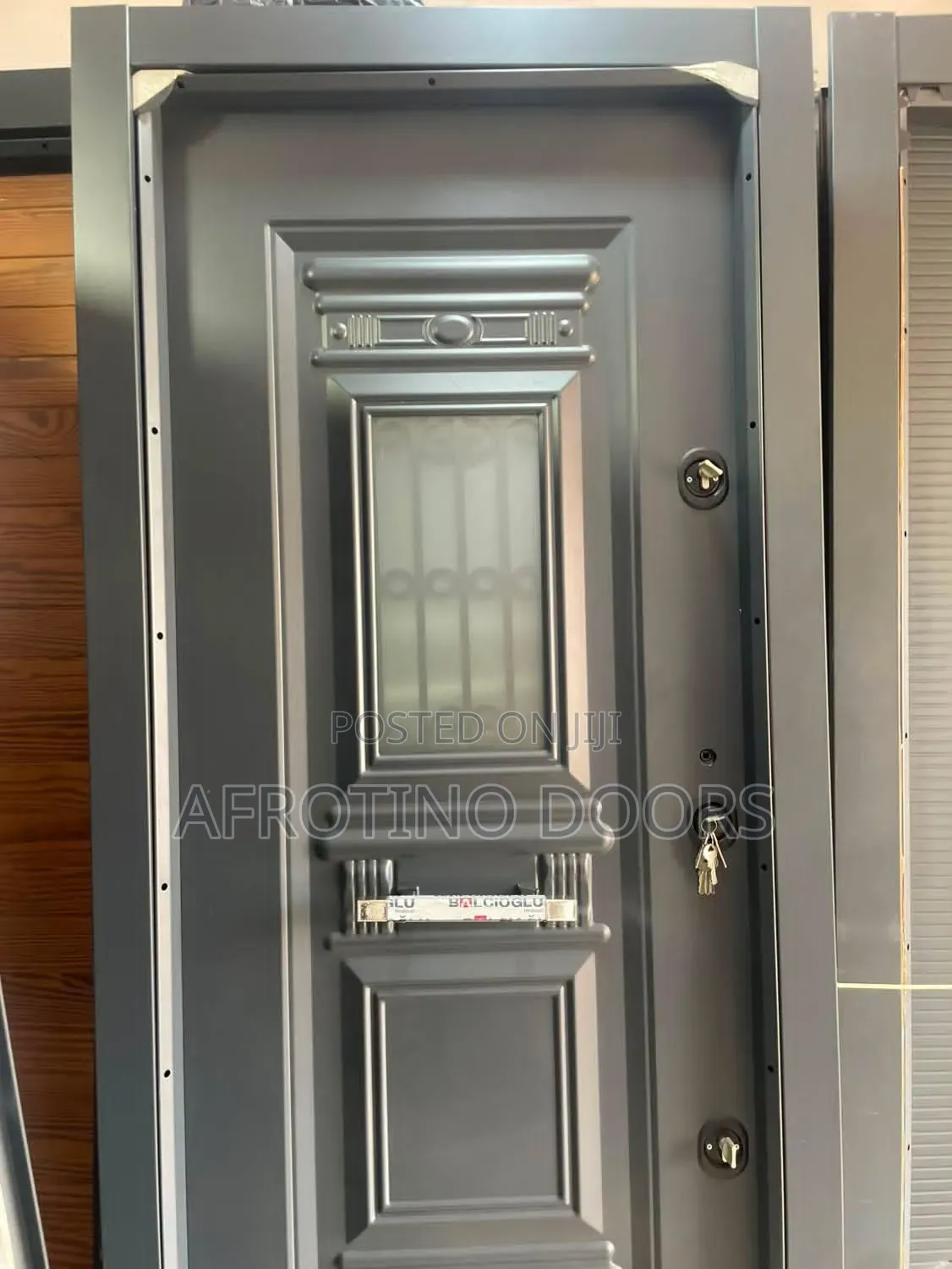 Turkish Security Complete Metal Door With Glass