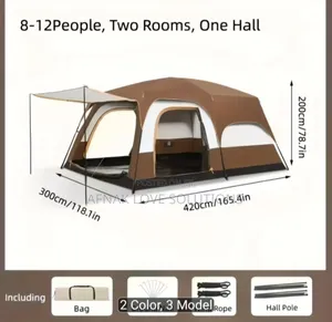 8-12 Person 2 Rooms Camping Tent