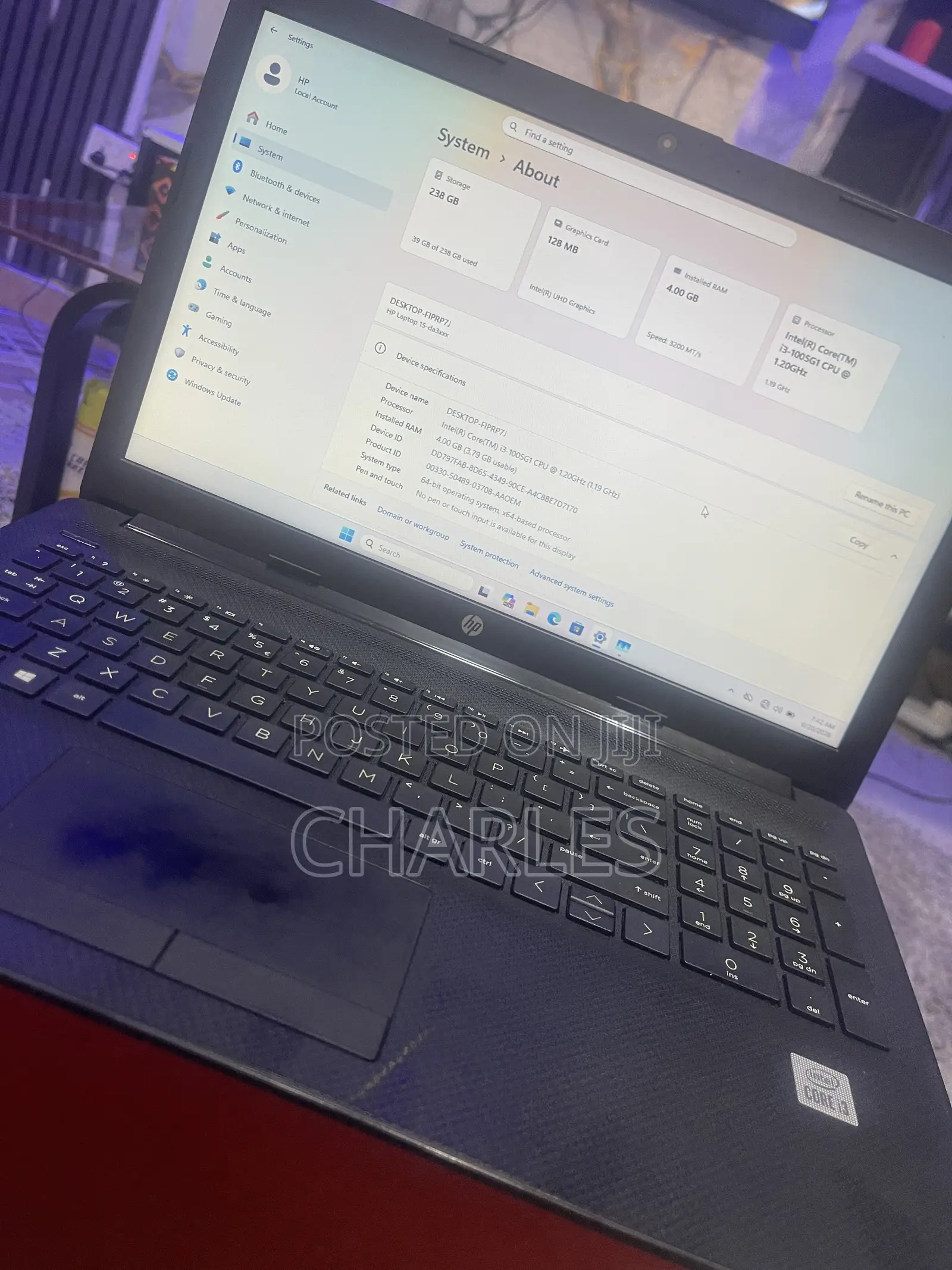 Laptop HP 15 4GB Intel Core i3 SSD 256GB