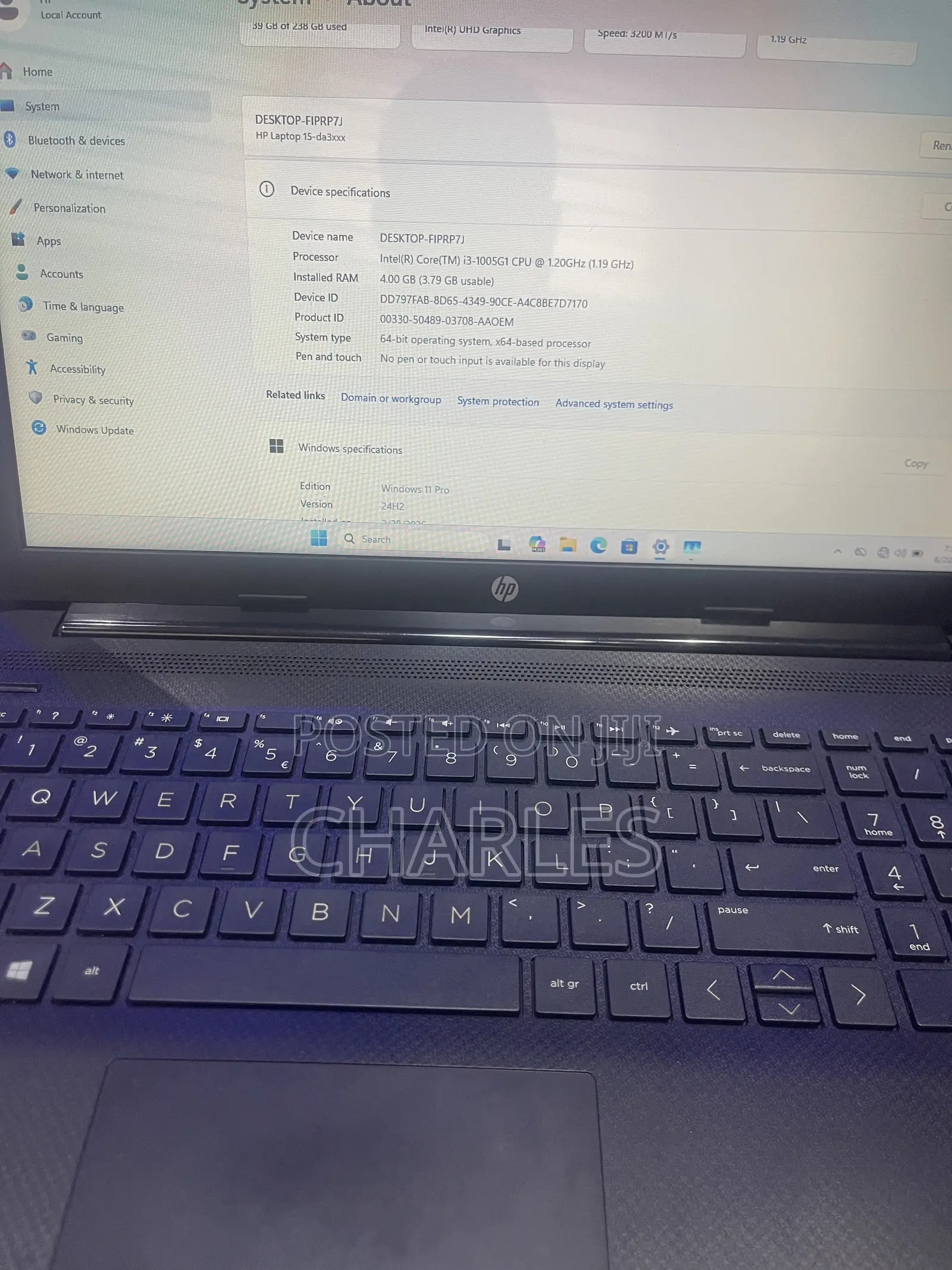Laptop HP 15 4GB Intel Core i3 SSD 256GB