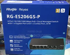 Ruijie Rg- Es206gs-P 4-Port Poe + Cloud Managed Switch