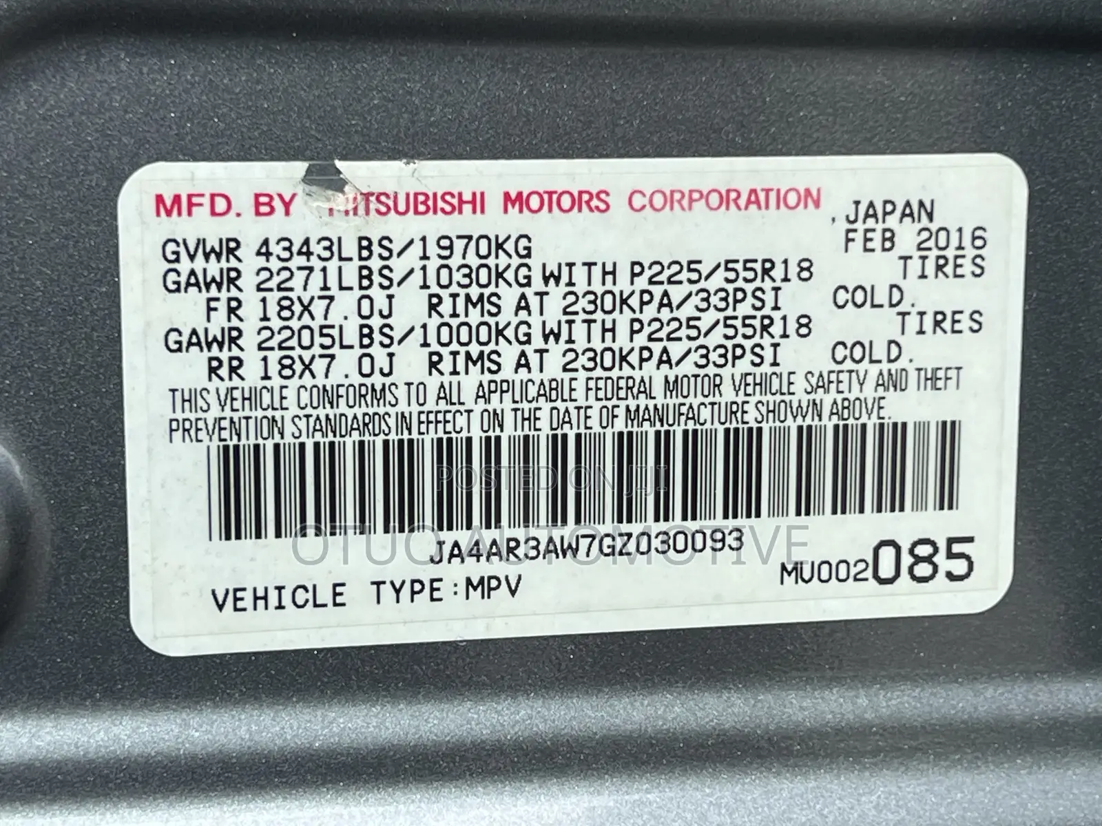 Mitsubishi Outlander Sport 2.4 SEL 2016 Gray