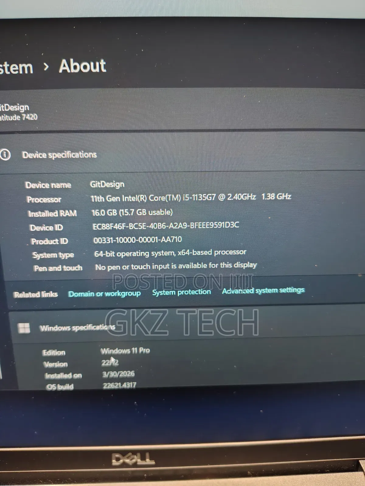 Laptop Dell Latitude 7420 16GB Intel Core i5 SSD 512GB