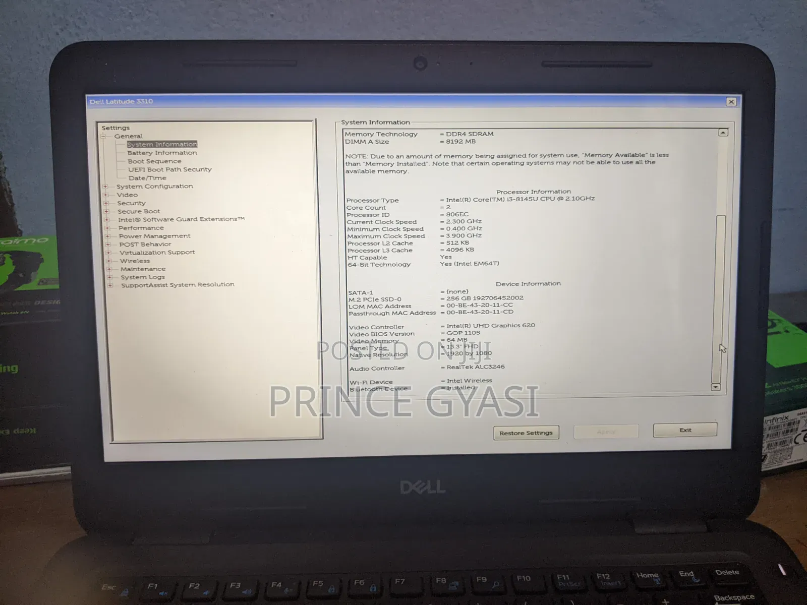 Laptop Dell Latitude 3310 8GB Intel Core i3 SSHD (Hybrid) 256GB