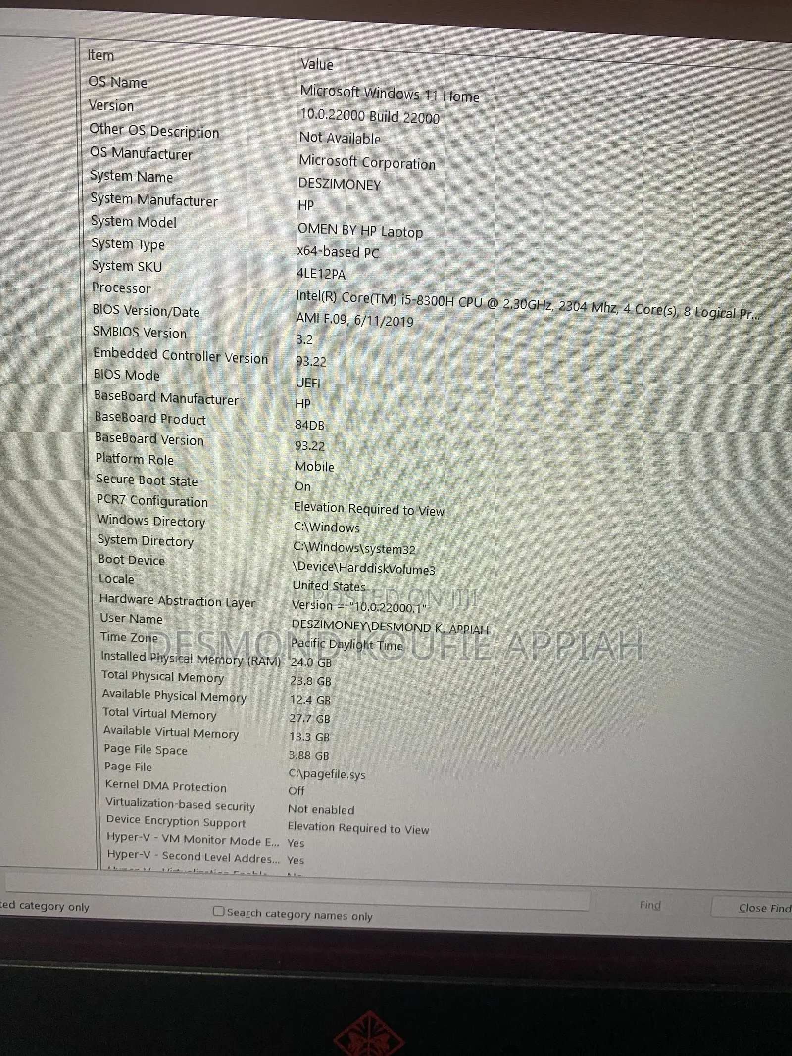 Laptop HP Omen 15 24GB Intel Core i5 HDD+SSD 256GB