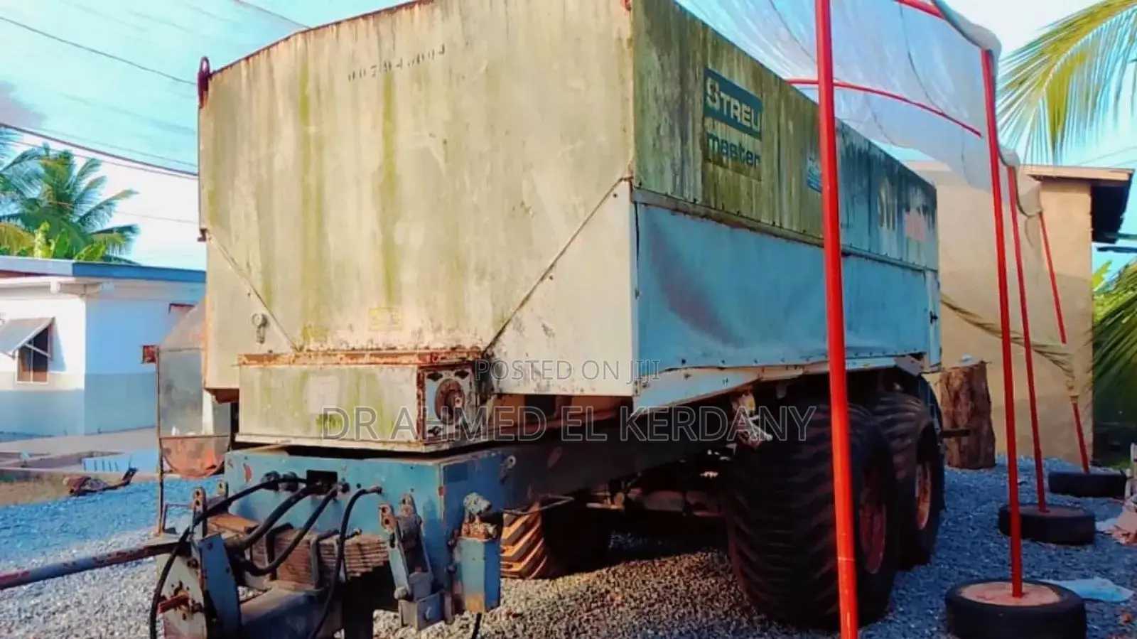 Cement Trailer and Spreader for Road Construction