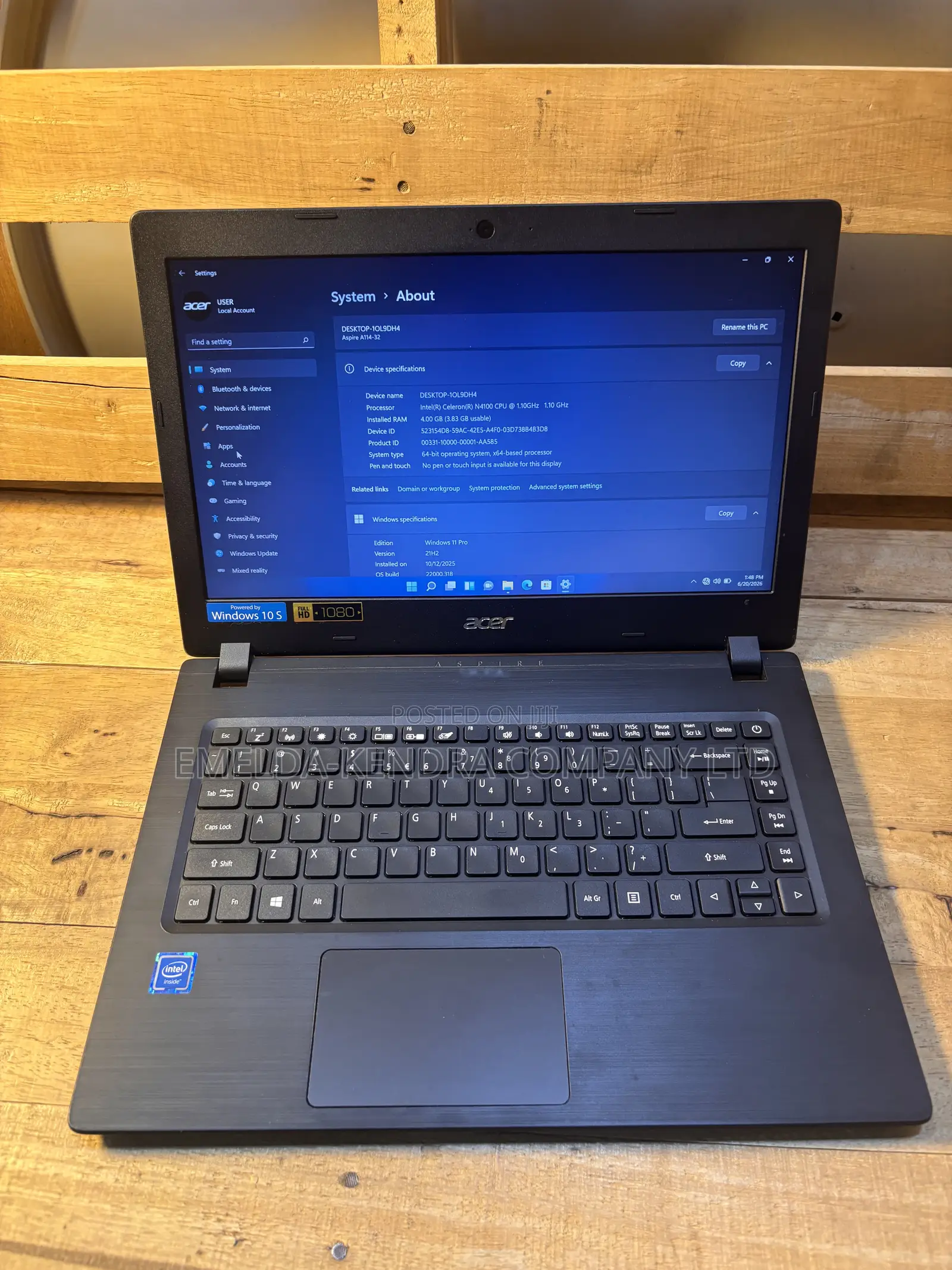 Laptop Acer Aspire 1 A114-32 4GB Intel SSD 60GB