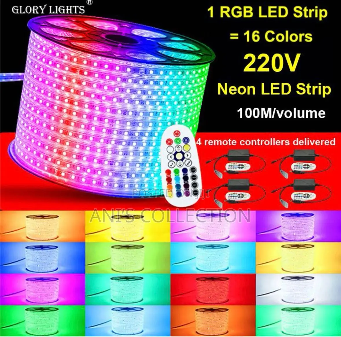RGB 100m Rope Light With Remote Control