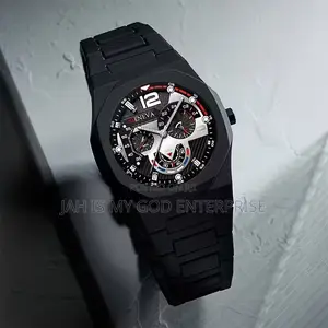 Geneva Men's Luxury Modern Polygonal Dial Analog Wristwatch-Black