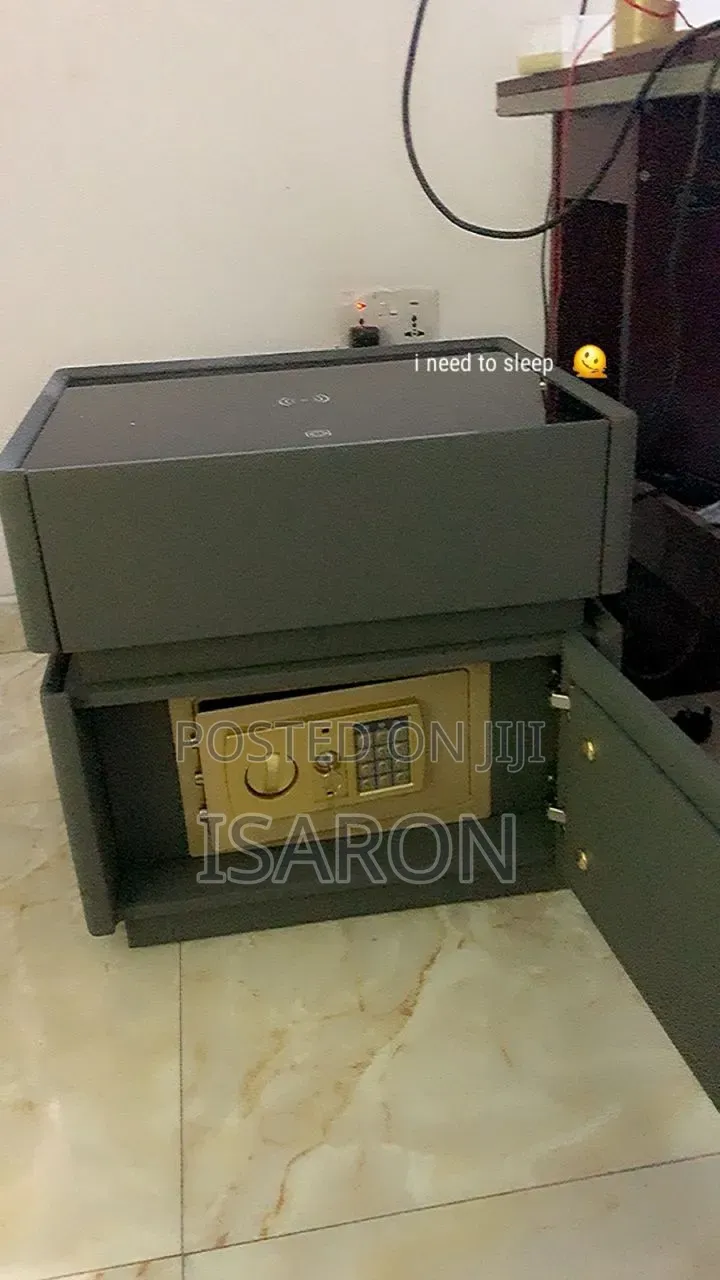 Bedside Cabinet With Safe Inbuilt and Wireless Charger