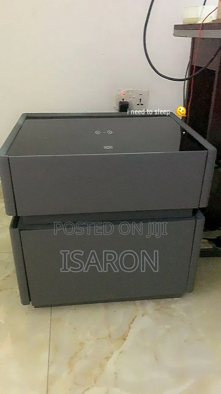 Bedside Cabinet With Safe Inbuilt and Wireless Charger