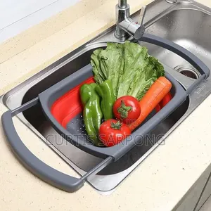 Collapsible Over the Sink Strainers With Extendable Handles
