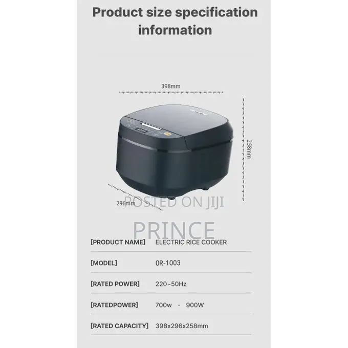 Orium Multifunctional Digital Rice Cooker 5l - Black