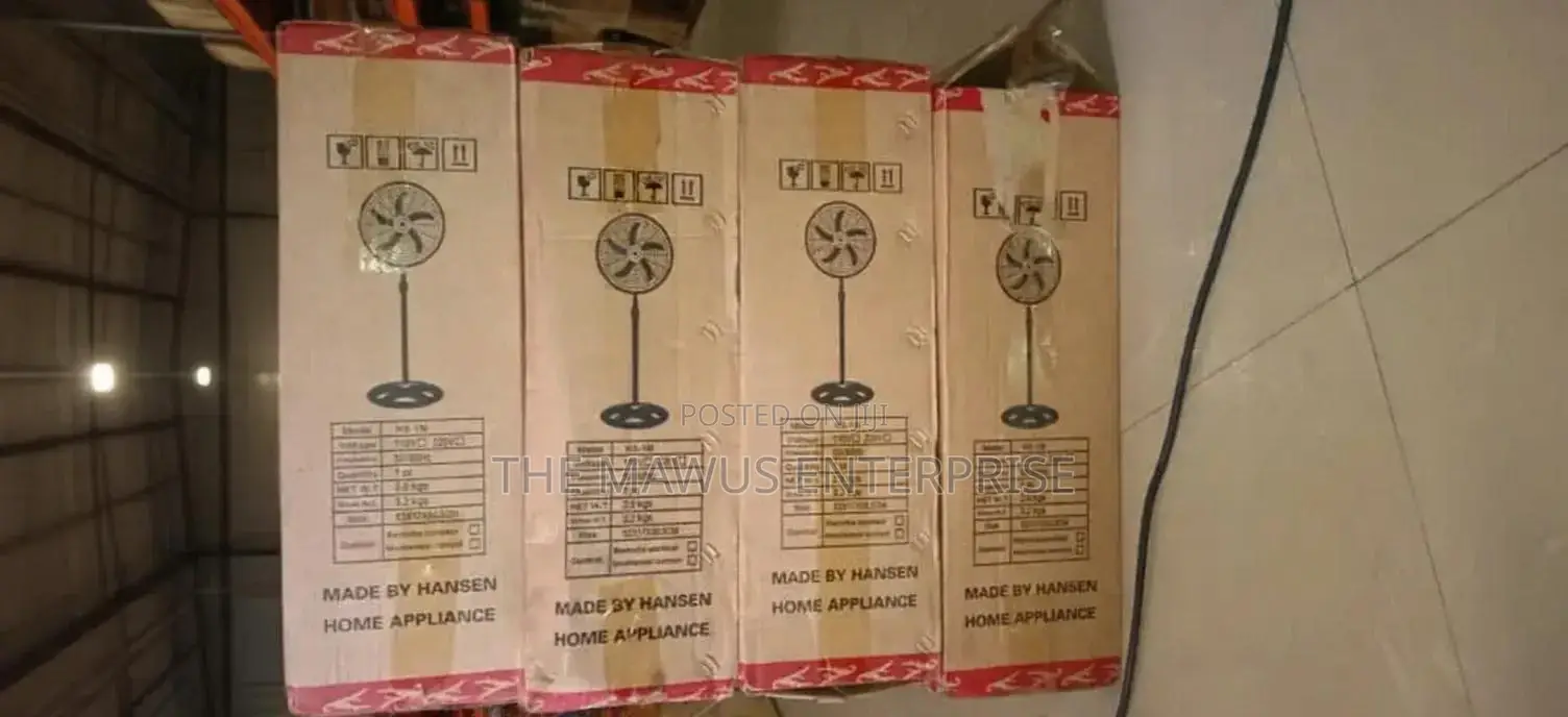 Hansen Powerful 5-Blade Standing Fan With Adjustable Height