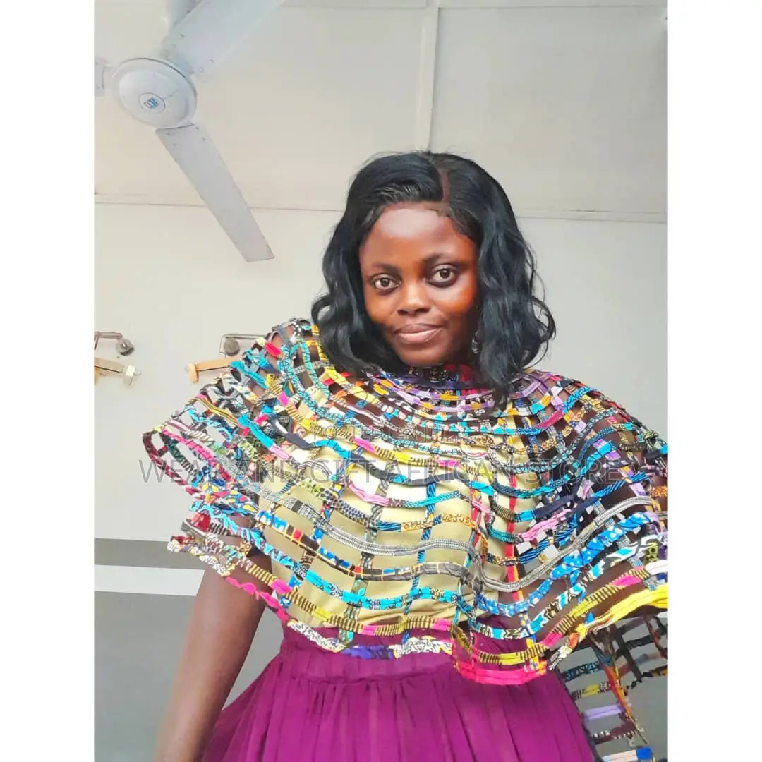 Ankara Patches Cape And Black Cape