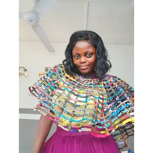 Ankara Patches Cape And Black Cape