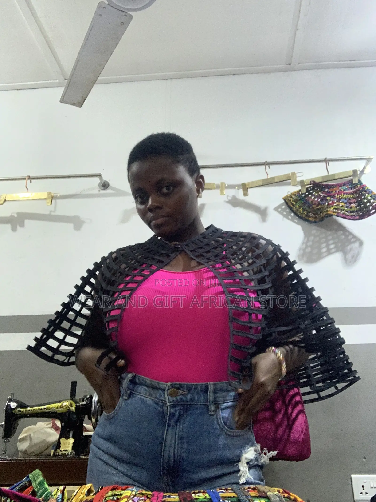 Ankara Patches Cape And Black Cape