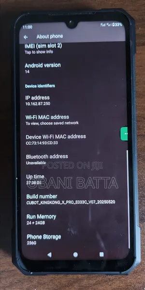 New Cubot KingKong X 256 GB Black
