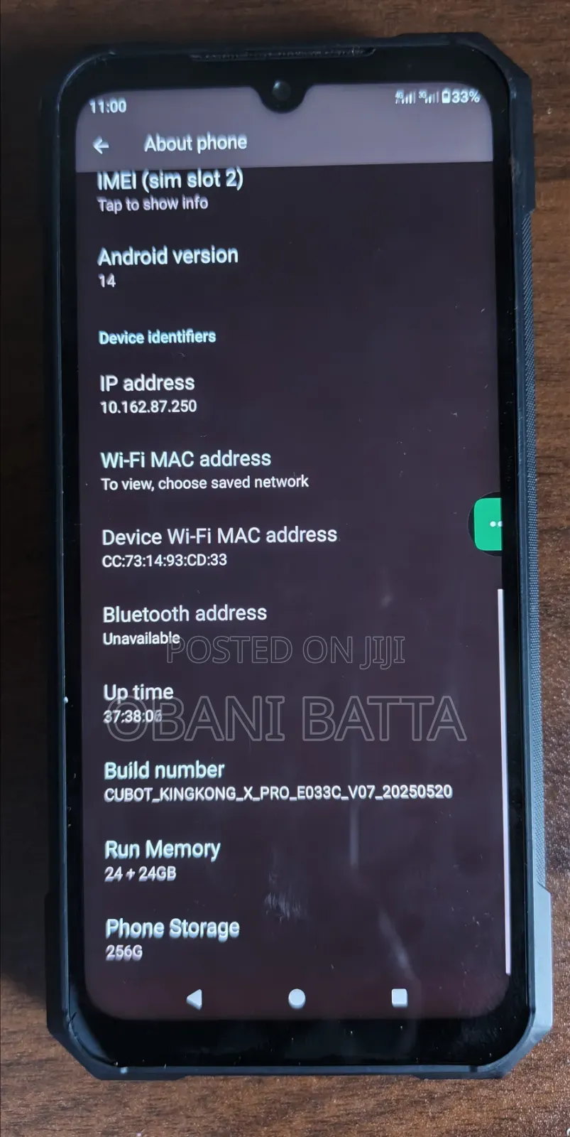 New Cubot KingKong X 256 GB Black