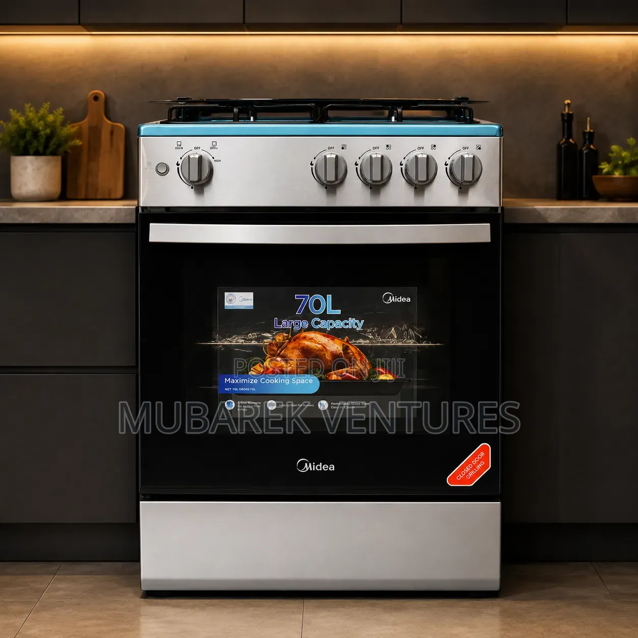 Midea 60x60 Gas Cooker With Oven and Grill