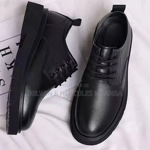 Fashion Minimalist Men's Leather Shoes Men's Dress Shoes—Black