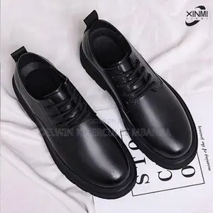 Fashion Minimalist Men's Leather Shoes Men's Dress Shoes—Black
