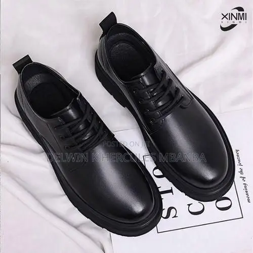 Fashion Minimalist Men's Leather Shoes Men's Dress Shoes—Black