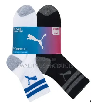 Puma Male and Female Low Crew Socks - 10 Pairs