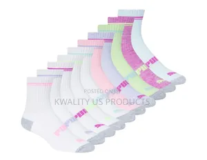 Puma Male and Female Low Crew Socks - 10 Pairs