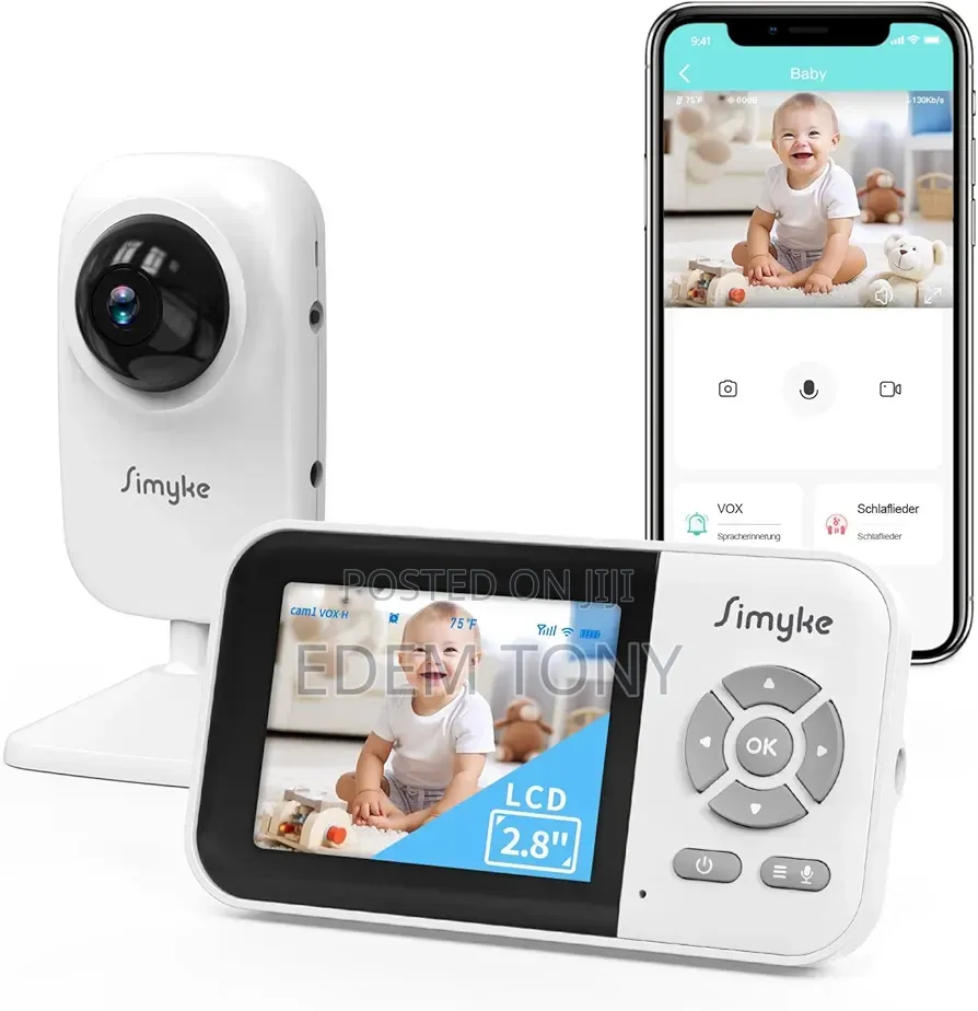 Simyke Upgrade Video Baby Monitor With Camera,1200ft Long Range