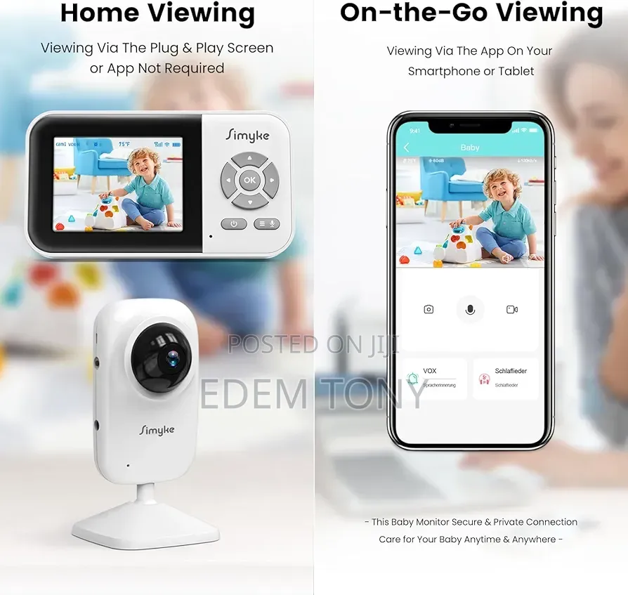 Simyke Upgrade Video Baby Monitor With Camera,1200ft Long Range
