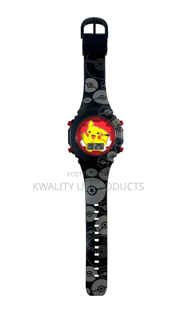 Pokémon Pikachu Kids LCD Flashing Watch and Survival Bracelet Set