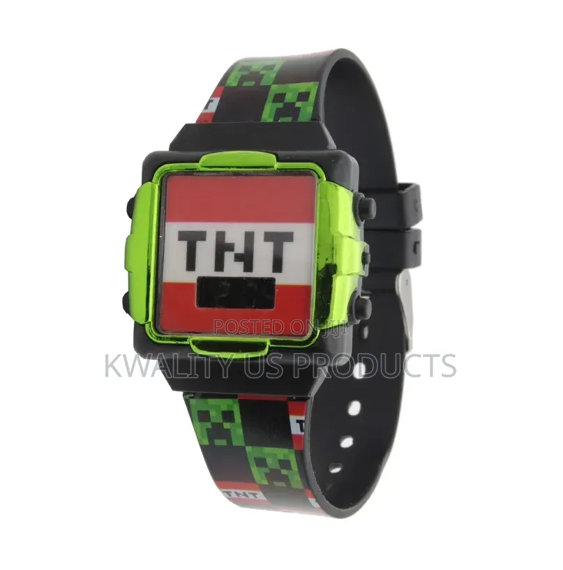 Minecraft Kids Unisex Digital Flashing Watch and Flashlight Set