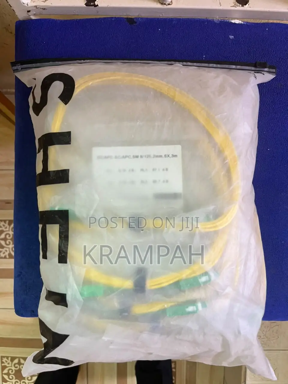 3-Meter Yellow Fiber Optic Patch Cord With Sc/Apc Connectors