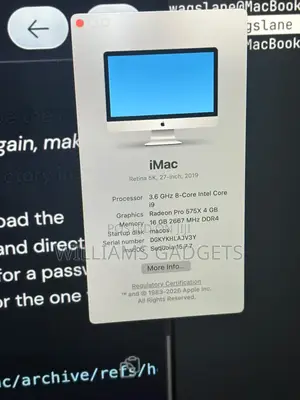 Desktop Computer Apple iMac 16GB Intel Core i9 SSD 1T