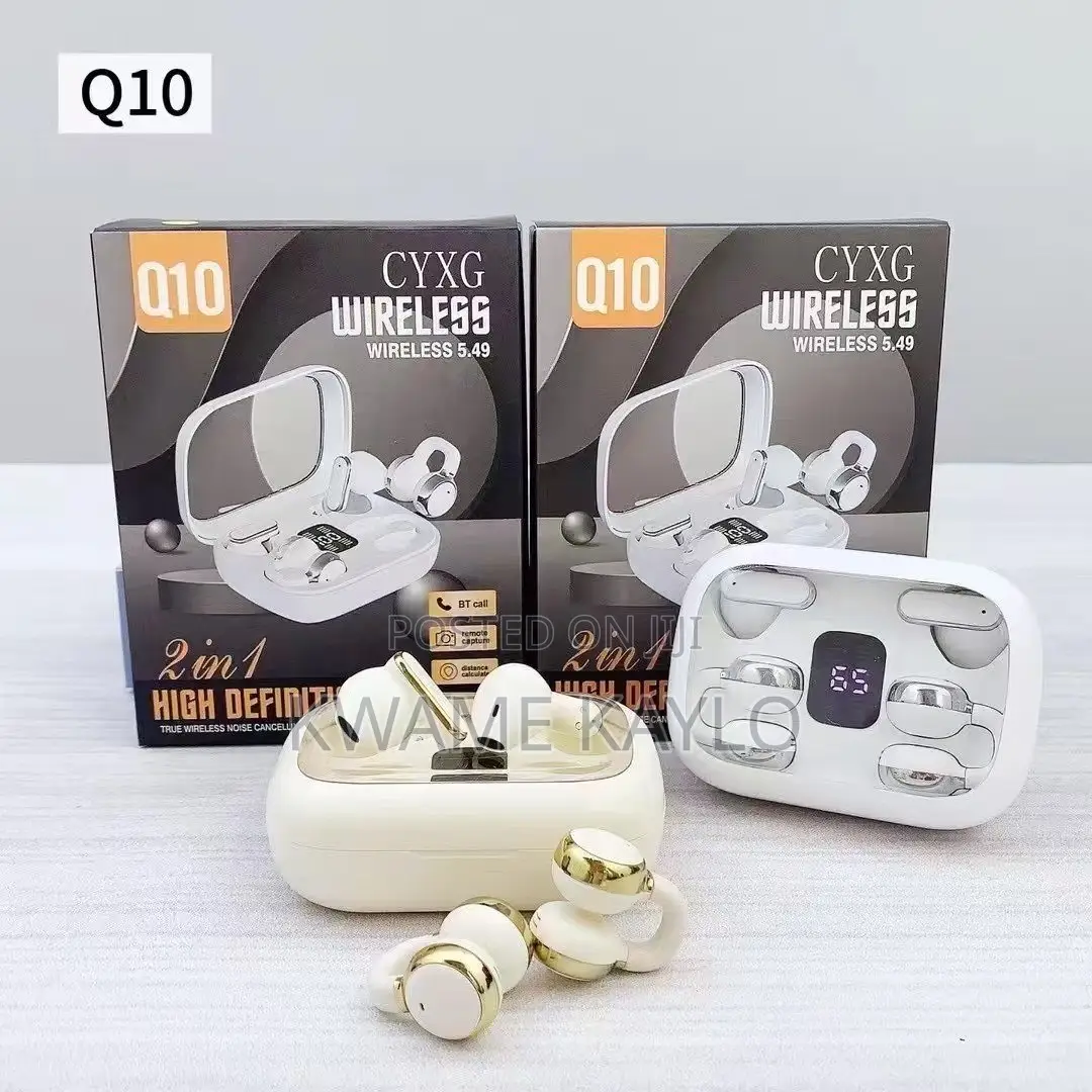 4 in 1 Clip Wireless Earbuds -White