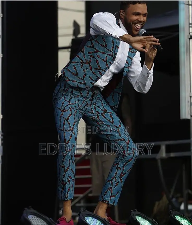 Rare African Print Men’S Vest and Trousers