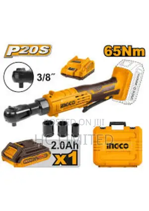 Ingco 20v Cordless Ratchet Wrench 65nm Battery Charger- Cdrli