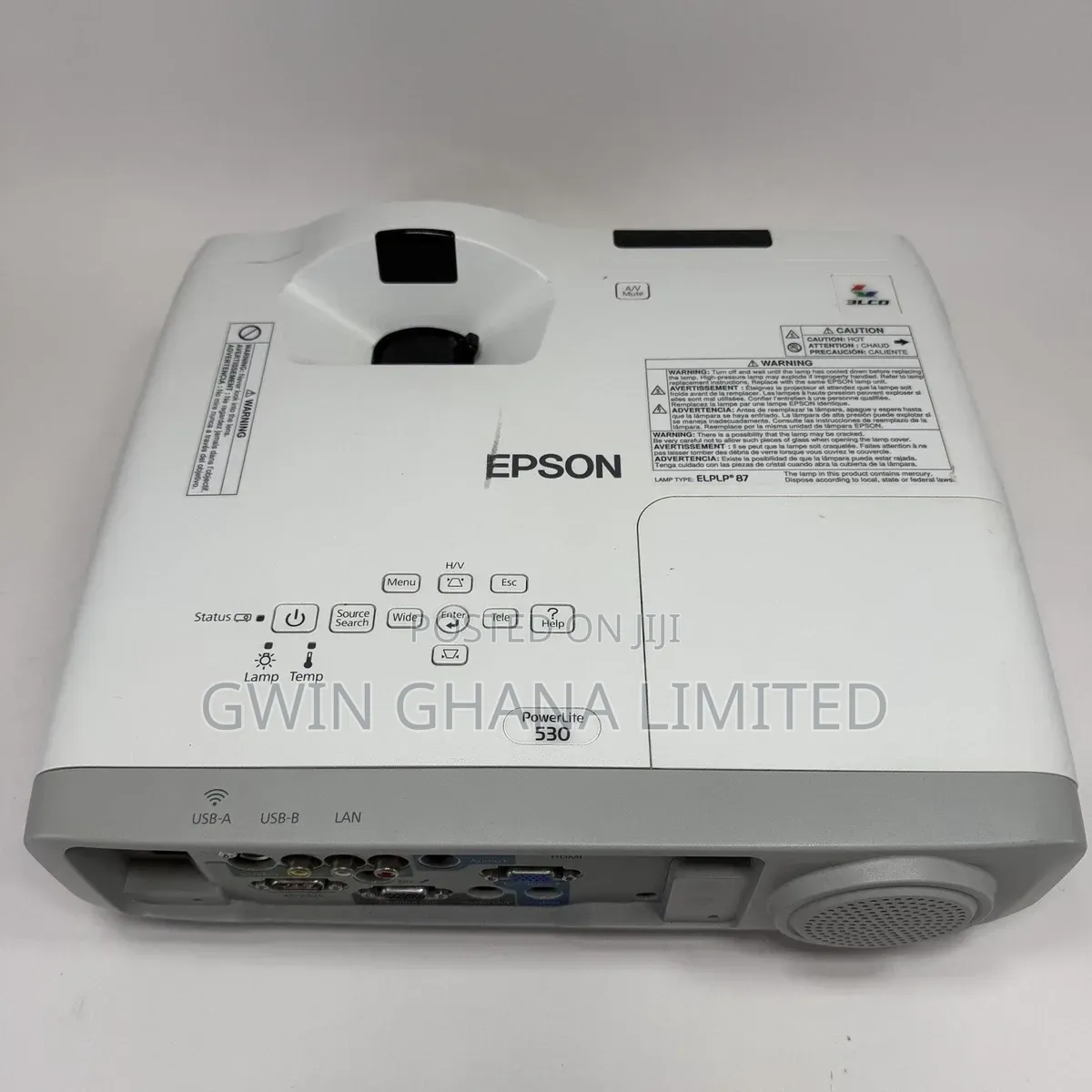 Epson Powerlite 530 Short Throw Projector 3200 Lumens. Hdmi.