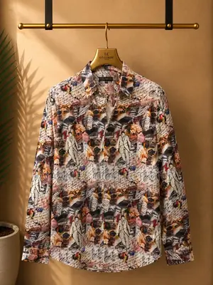 Men’S Long-Sleeved Button-Down Shirt