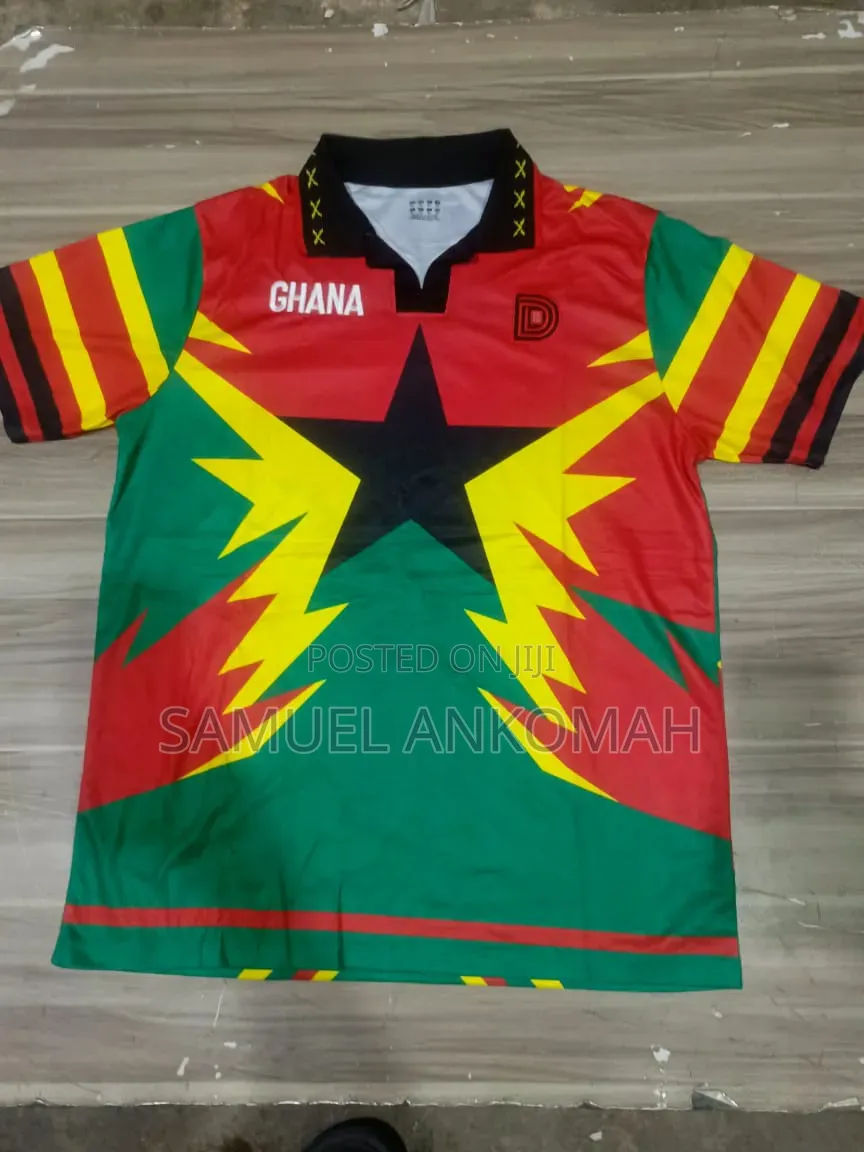 Vibrant Ghana Black Stars Fan Jersey – Multi-Color Design