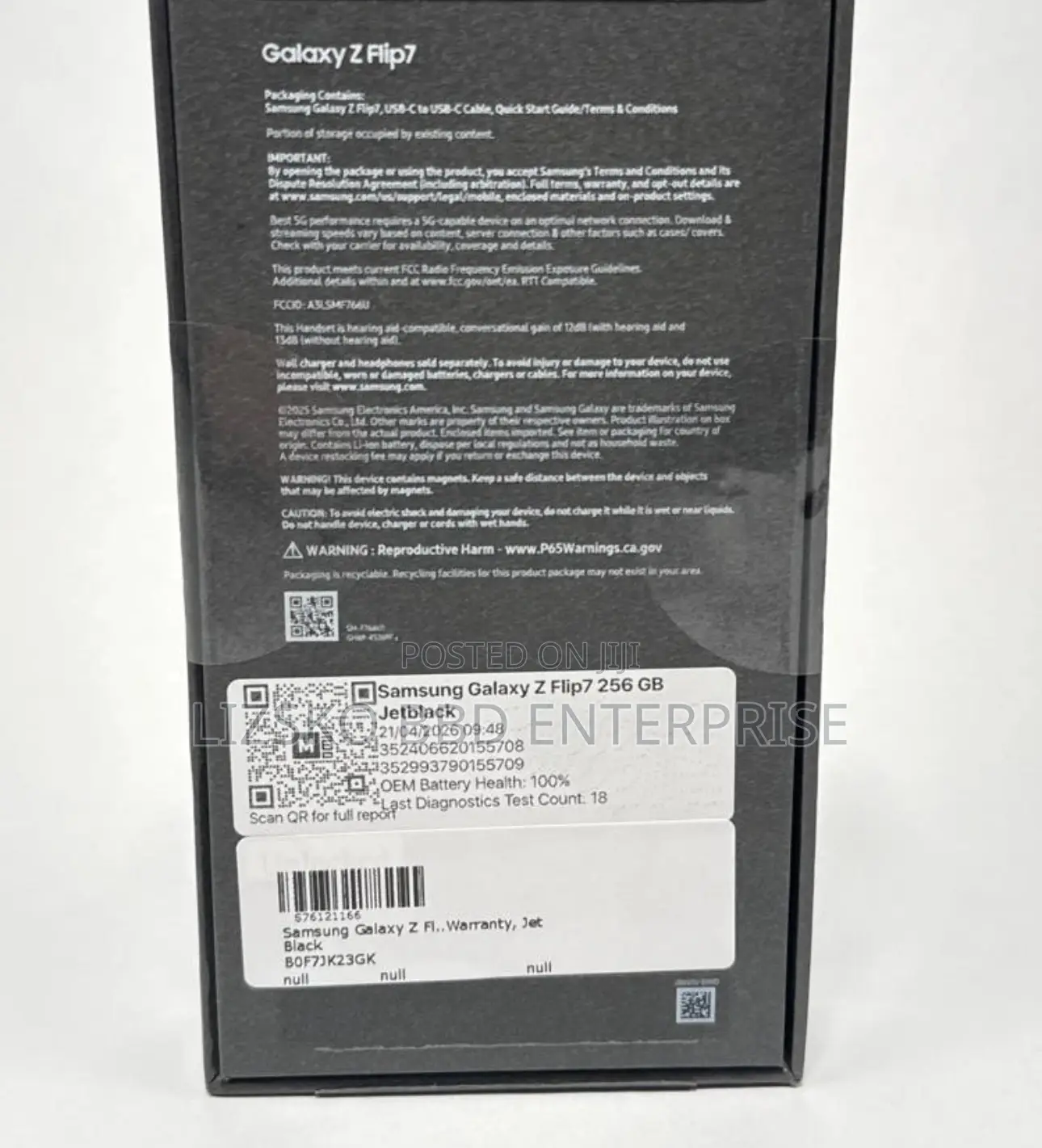New Samsung Galaxy Z Flip7 256 GB Black