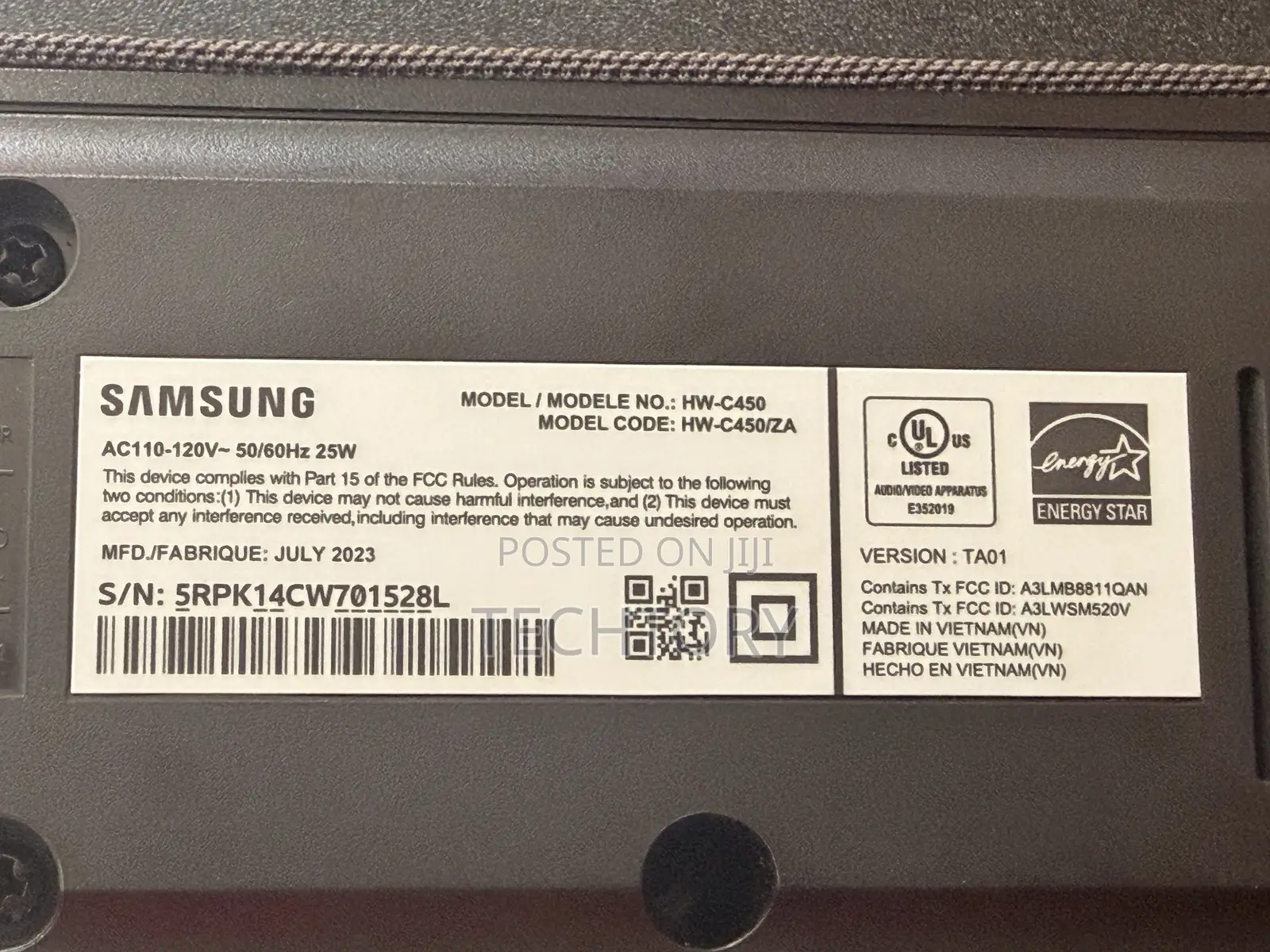 Samsung Soundbar and Subwoofer